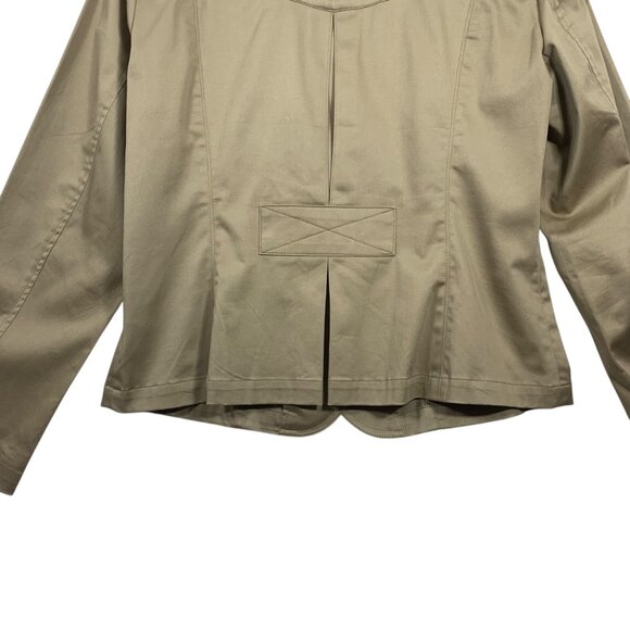 cotton blazer jacket 4 button notched lapel beige size 11 Marie Claire - Picture 7 of 15